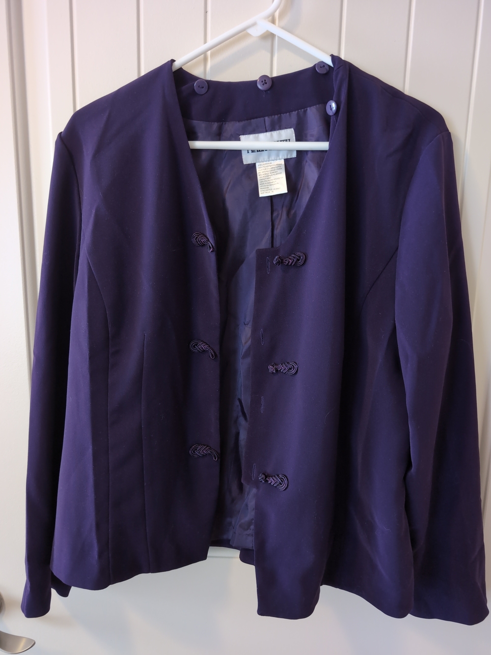 Classic Purple Button-Front Women's Blazer Jacket